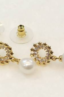 White pearl earrings