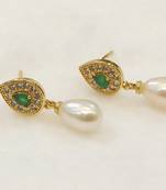 Green pearl earrings