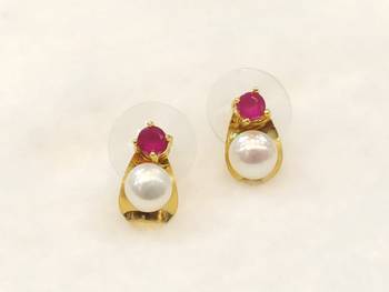 White pearl earrings 1