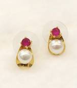 White pearl earrings