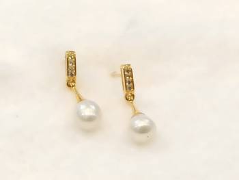 White pearl earrings 1
