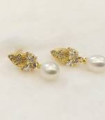 White pearl earrings