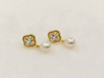 White pearl earrings 1
