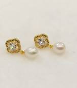 White pearl earrings