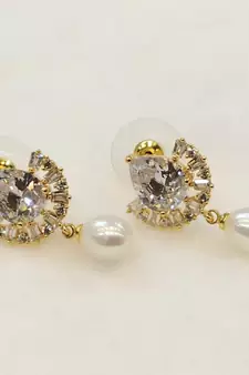 White pearl earrings