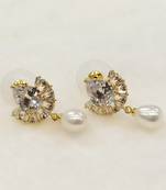 White pearl earrings