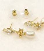 White pearl earrings