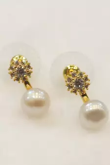 White pearl earrings