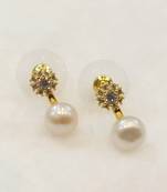White pearl earrings