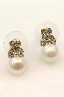 White pearl earrings
