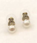 White pearl earrings