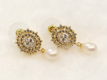 White pearl earrings 1