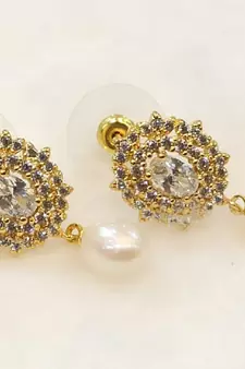 White pearl earrings