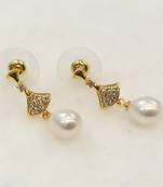 White pearl earrings