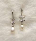 White pearl earrings