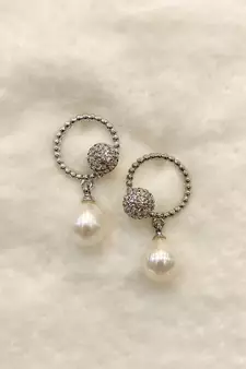 White pearl earrings