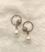 White pearl earrings
