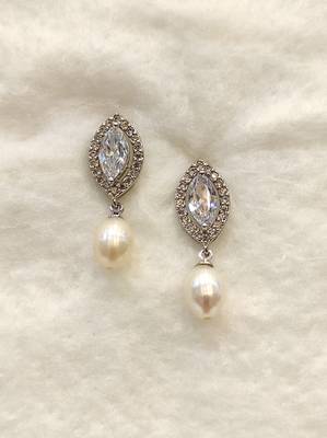 White pearl earrings 1
