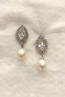 White pearl earrings