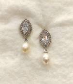White pearl earrings