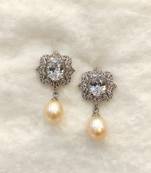 Pink pearl earrings