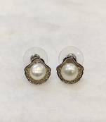 White pearl earrings