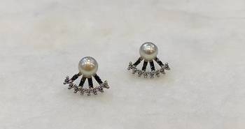 White pearl earrings 1
