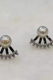 White pearl earrings