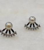 White pearl earrings