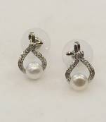 White pearl earrings