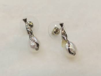 White pearl earrings 1