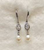 White pearl earrings