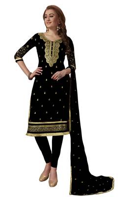 Black embroidered georgette salwar 1