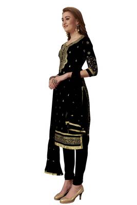 Black embroidered georgette salwar 3