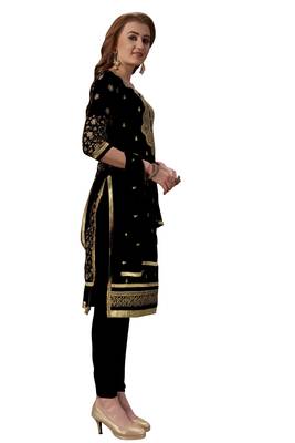 Black embroidered georgette salwar 4