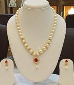 White pearl necklaces