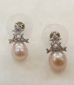 Pink pearl earrings