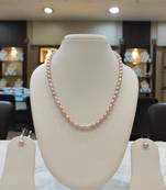 Pink pearl necklaces