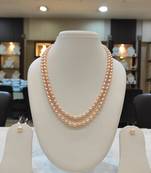 Pink pearl necklaces