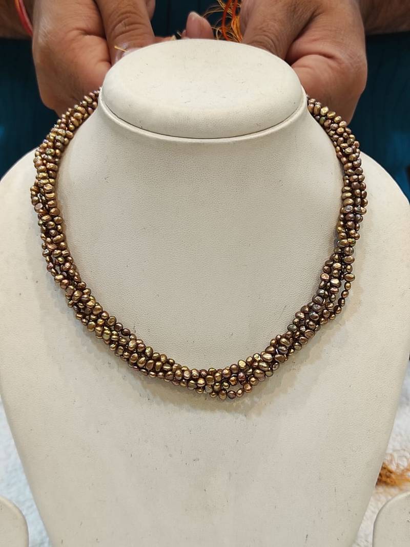 Brown pearl necklaces