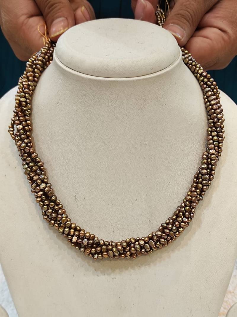 Brown pearl necklaces
