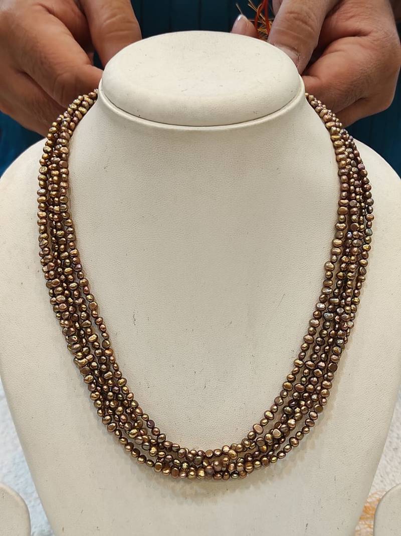 Brown pearl necklaces