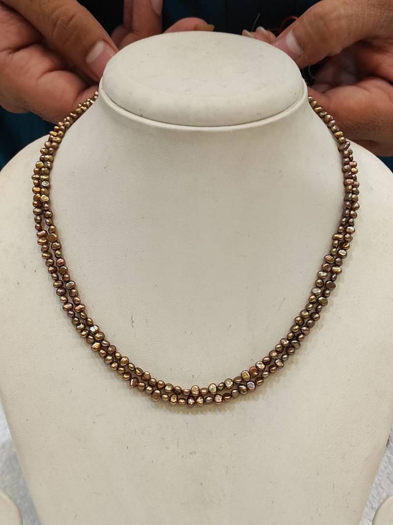 Brown pearl necklaces