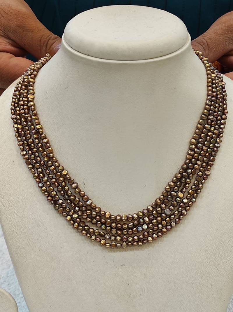 Brown pearl necklaces