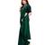 Dark green plain lycra saree with blouse