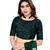 Dark green plain lycra saree with blouse