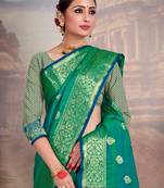 skyblue Wedding And Festival Banarasi Saree