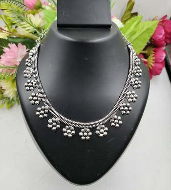 Ethnic Traditional Festive Wear Oxidised Design Necklace for Women and Girls 1