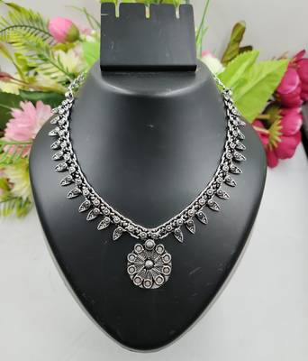 Ethnic Traditional Festive Wear Oxidised Design Long Necklace for Women and Girls 1