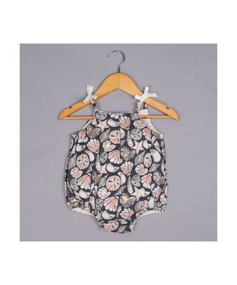 Infant Grey Melon Printed Organic Cotton Romper With Organic Lining 1